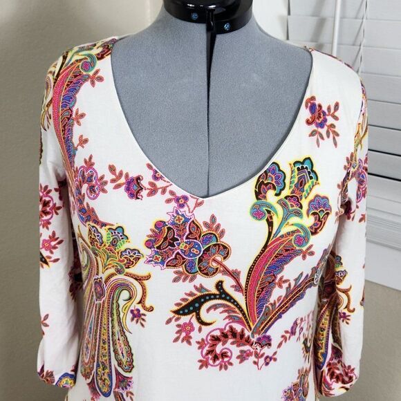 Pinkblush Maternity Dress Ivory Paisley NWT Size Medium - Picture 3 of 16